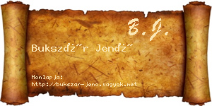 Bukszár Jenő névjegykártya