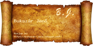 Bukszár Jenő névjegykártya