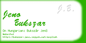 jeno bukszar business card