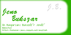 jeno bukszar business card